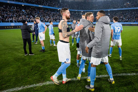 Malmö FFs Pontus Jansson, Søren Rieks och Isaac Kiese