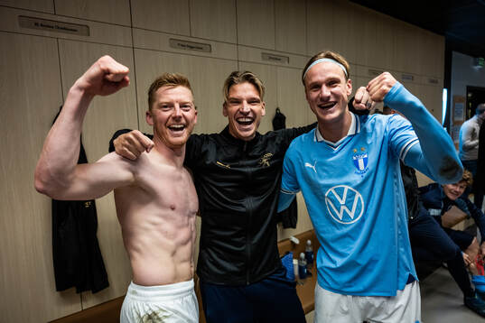 Malmö FFs Anders Christiansen, Jens Stryger Larsen och