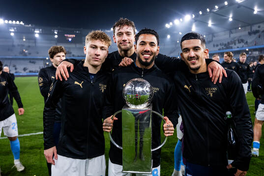 Malmö FFs Hugo Bolin, Colin Rösler, Sergio Pena och