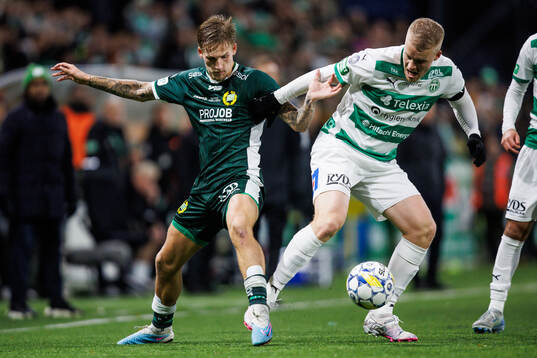 Hammarbys Fredrik Hammar och Västerås Simon Johansson