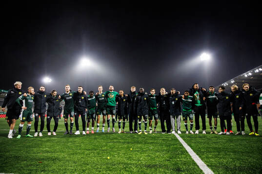 Hammarbys spelare jublar