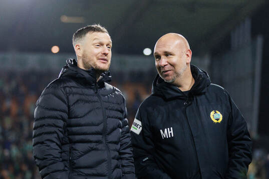 Hammarbys tränare Kim Hellberg och sportchef Mikael