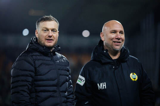 Hammarbys tränare Kim Hellberg och sportchef Mikael