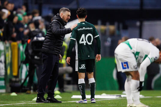 Hammarbys tränare Kim Hellberg och Adrian Lahdo