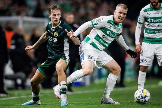 Hammarbys Fredrik Hammar och Västerås Simon Johansson