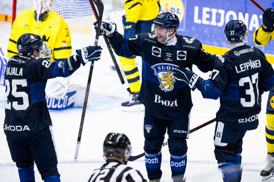 Mikael Ruohomaa of Finland celebrates