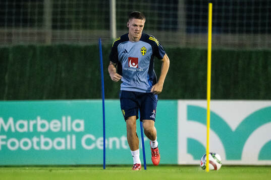 Emil Holm of the Swedish men's football national team at a