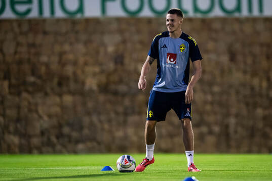 Emil Holm of the Swedish men's football national team at a