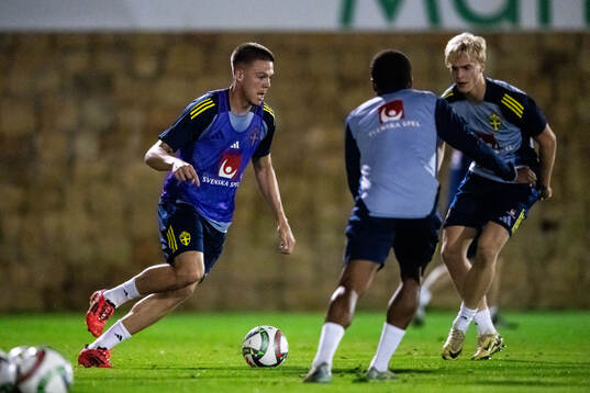 Emil Holm of the Swedish men's football national team at a