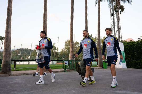 Goalkeeper Kristoffer Nordfeldt, Jesper Karlström and