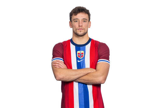 Colin Rösler of the Norwegian national football team poses