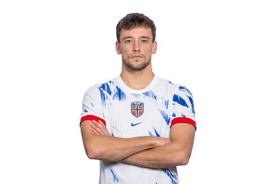 Colin Rösler of the Norwegian national football team poses