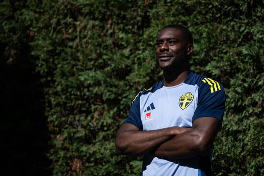 Ken Sema of the Swedish men's national football team poses