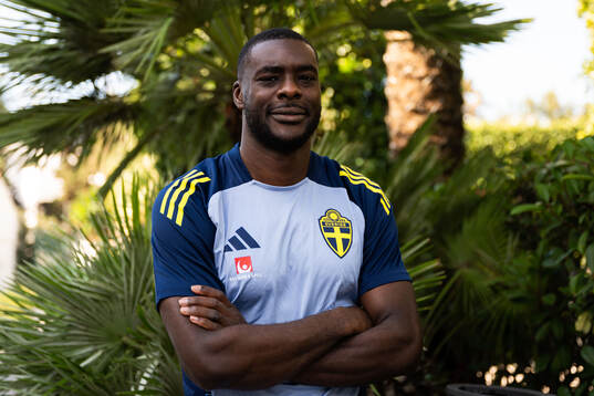 Ken Sema of the Swedish men's national football team poses