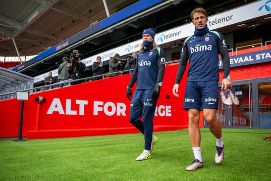 Erling Braut Haaland and Sander Berge of the Norwegian