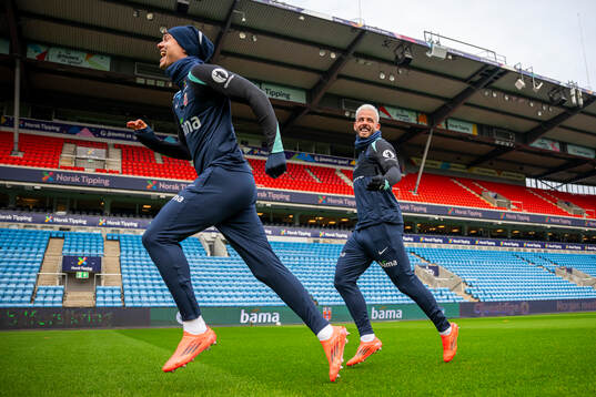Jørgen Strand Larsen and Aron Dønnum of the Norwegian