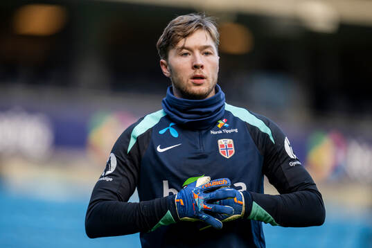 Goalkeeper Mathias Dyngeland of the Norwegian national