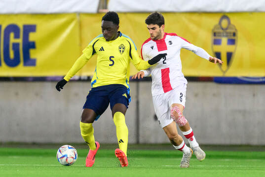Genesis Antwi of Sweden and Giorgi Gogsadze of Georgia