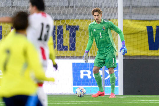 Goalkeeper William Nieroth Lundgren of Sweden