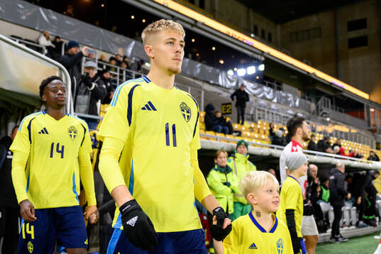 Elias Pihlström of Sweden ahead the under-19 Euro