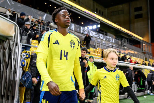 Alieu Atlee Manneh of Sweden ahead the under-19 Euro