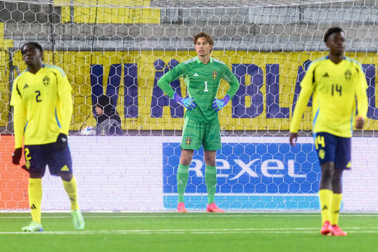 goalkeeper William Nieroth Lundgren of Sweden looks dejected