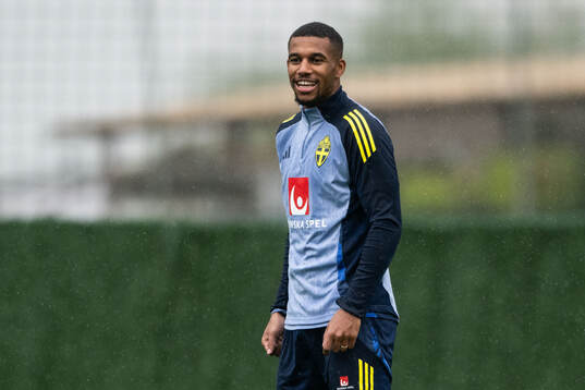 Isak Hien of the Swedish men's football national team at a