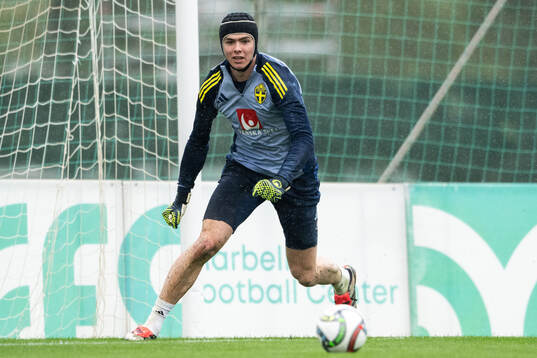 Goalkeeper Jacob Widell Zetterström of the Swedish men's