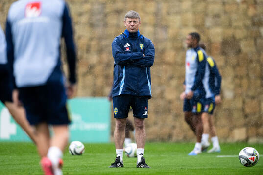 Head coach Jon Dahl Tomasson of the Swedish men's football