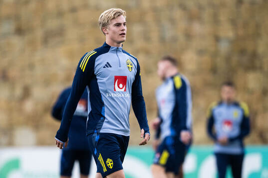 Lucas Bergvall of the Swedish men's football national team