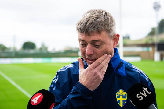 Head coach Jon Dahl Tomasson of the Swedish men's football