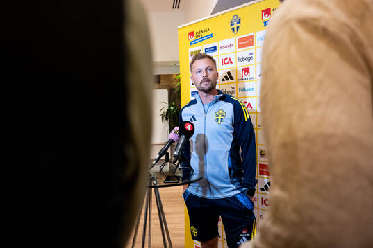 Assistant coach Sebastian Larsson of the Swedish men's