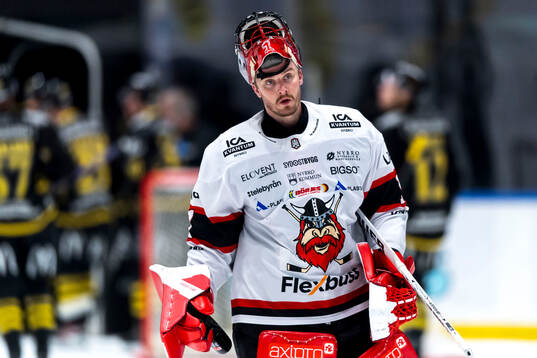 Nybro Vikings målvakt Tex Williamsson deppar