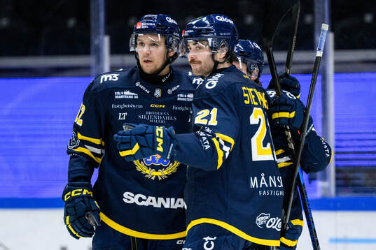 Södertäljes Nolan Stevens jublar