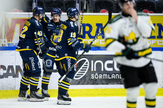 Södertäljes Miikka Pitkänen jublar