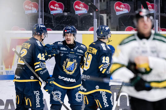 Södertäljes Miikka Pitkänen jublar
