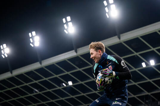 Goalkeeper Mathias Dyngeland of the Norwegian national