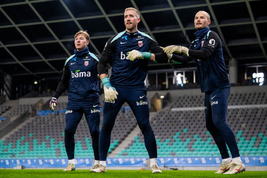 Goalkeepers Mathias Dyngeland, Egil Selvik and Viljar Myhra