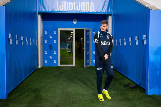 Alexander Sørloth of the Norwegian national football team