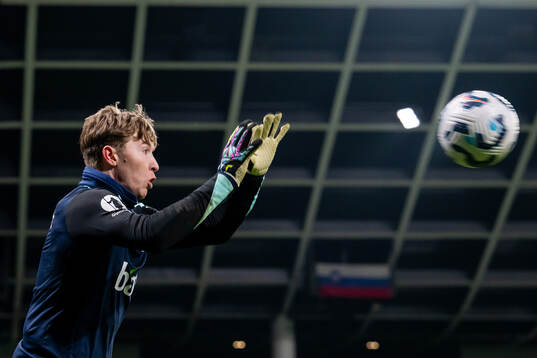 Goalkeeper Mathias Dyngeland of the Norwegian national