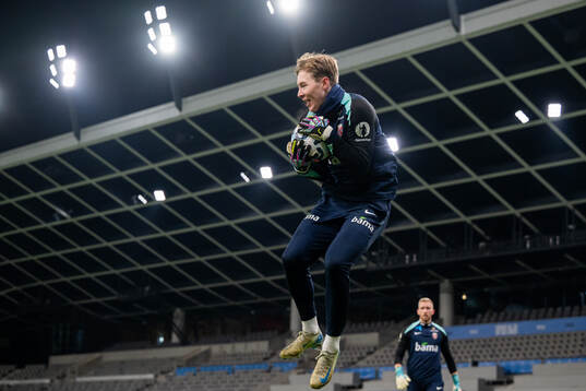 Goalkeeper Mathias Dyngeland of the Norwegian national