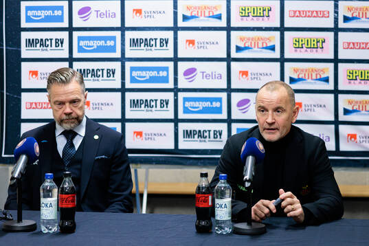 Växjös assisterande tränare Fredrik Hellgren och Luleås