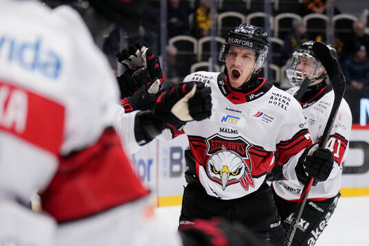 Malmö Redhawks Jakub Galvas jublar