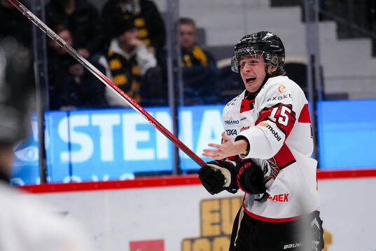 Malmö Redhawks Freddie Larsson skadar sig