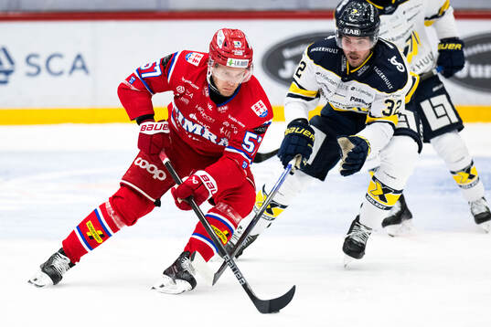Timrås Anton Wedin och HV71s Oscar Engsund