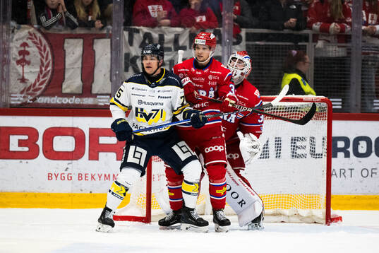 HV71s Radan Lenc och Timrås Kristian Näkyvä