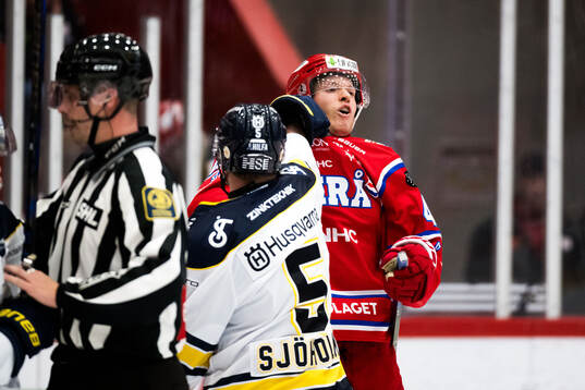 Timrås Maximilian Eisenmenger och HV71s Victor Sjöholm