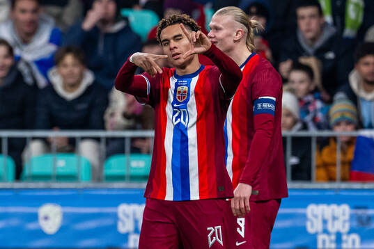 Antonio Nusa of Norway celebrates