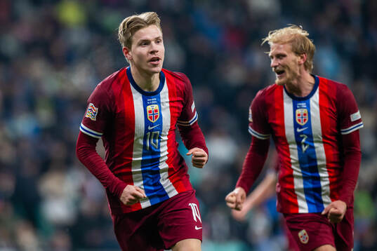 Jens Petter Hauge of Norway celebrates