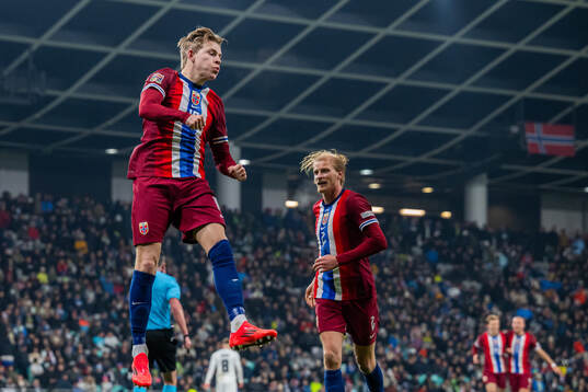 Jens Petter Hauge of Norway celebrates